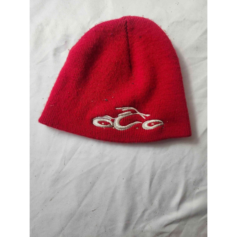 Vintage Orange‎ County Choppers Beanie Hat Red Embroidered Motorcycle OCC Y2K